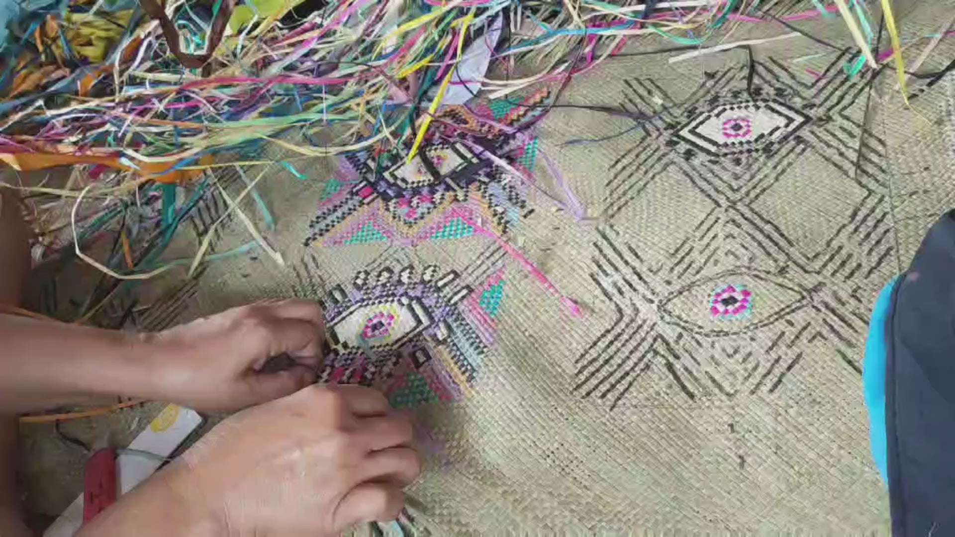 Load video: filipino weaving banig